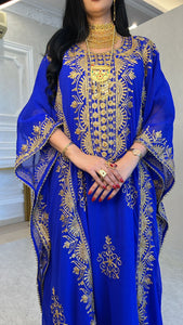 Designer farasha with golden Aari work and golden crystals