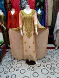 Designer farasha with golden Aari work and golden crystals