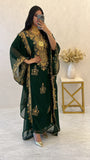 Designer farasha with golden Aari work and golden crystals