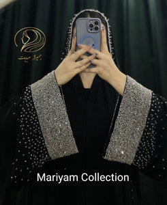 Silver Hand Embroidery Abaya Wedding Abaya