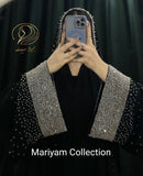 Silver Hand Embroidery Abaya Wedding Abaya