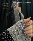 Silver Hand Embroidery Abaya Wedding Abaya
