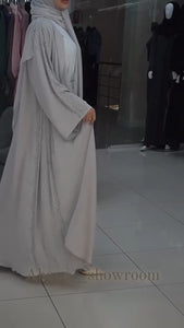 dubai 2 pis Abaya with silver embroidery