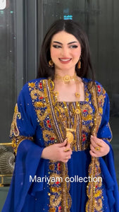 modern 2 piece kaftan for women with gold hand embroidery kaftan for Eid