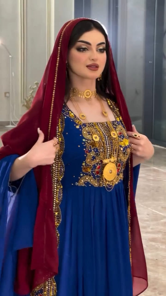 modern 2 piece kaftan for women with gold hand embroidery kaftan for Eid