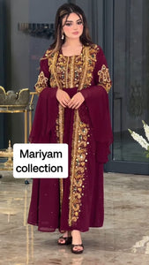 modern 2 piece kaftan for women with gold hand embroidery kaftan for Eid