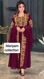 modern 2 piece kaftan for women with gold hand embroidery kaftan for Eid