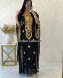 Designer farasha with golden Aari work and golden crystals