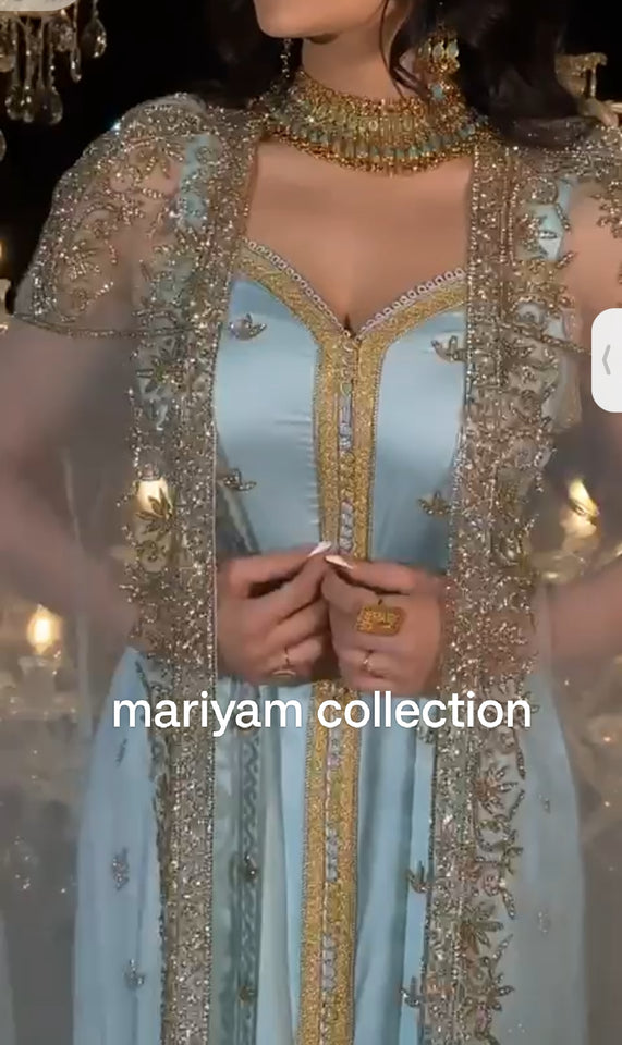 SALE!!! LUXURY Evening Party wear kaftan with gold embroidery