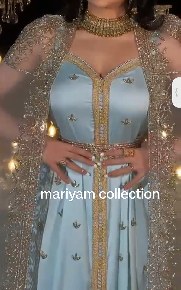 SALE!!! LUXURY Evening Party wear kaftan with gold embroidery