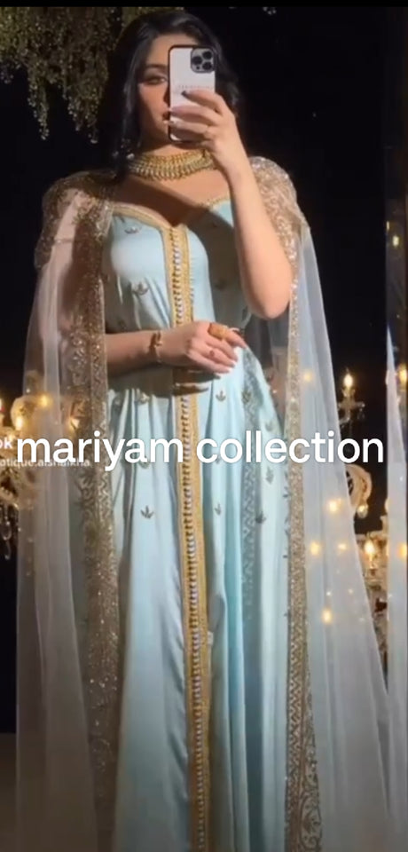 SALE!!! LUXURY Evening Party wear kaftan with gold embroidery