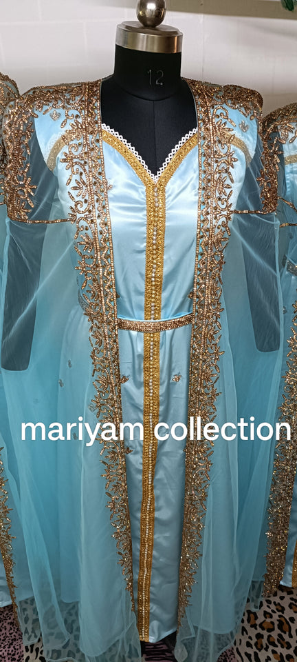 SALE!!! LUXURY Evening Party wear kaftan with gold embroidery