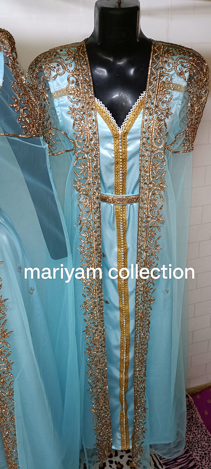 SALE!!! LUXURY Evening Party wear kaftan with gold embroidery