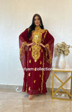 Designer farasha with golden Aari work and golden crystals
