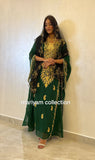 Designer farasha with golden Aari work and golden crystals