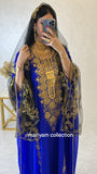 Designer farasha with golden Aari work and golden crystals