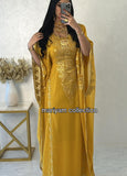Designer farasha with golden Aari work and golden crystals