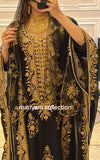Designer farasha with golden Aari work and golden crystals
