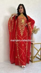 Designer farasha with golden Aari work and golden crystals