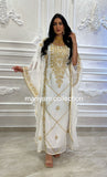 Designer farasha with golden Aari work and golden crystals