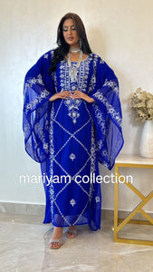 Designer farasha with golden Aari work and golden crystals