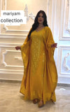 Designer farasha with golden Aari work and golden crystals