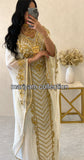 Designer farasha with golden Aari work and golden crystals