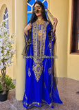 Designer farasha with golden Aari work and golden crystals