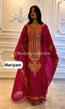 Designer farasha with golden Aari work and golden crystals