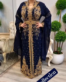 SALE!! New Royal Blue Elegant Dubai caftan Arabic Party Wear Beach Kaftan