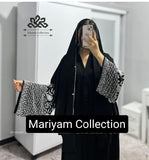 party wear abaya with sleeve embroidery