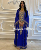 Designer farasha with golden Aari work and golden crystals