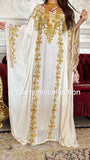 Designer farasha with golden Aari work and golden crystals