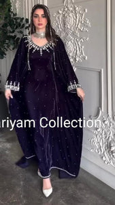 Handmade Wedding Gown Designer Kaftan Crystal Velvet Takchita