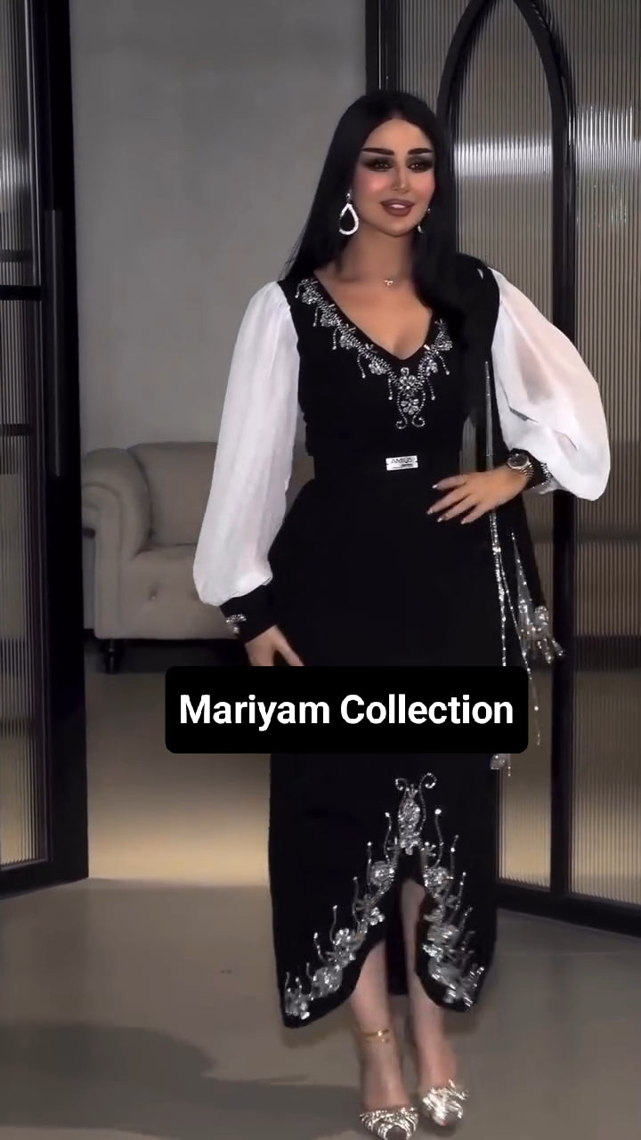 Modern Velvet Kaftan with georgette sleeve party wear