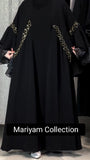 party wear abaya with modern sleeve style