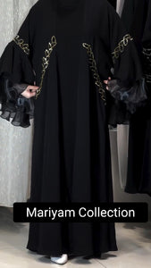 party wear abaya with modern sleeve style
