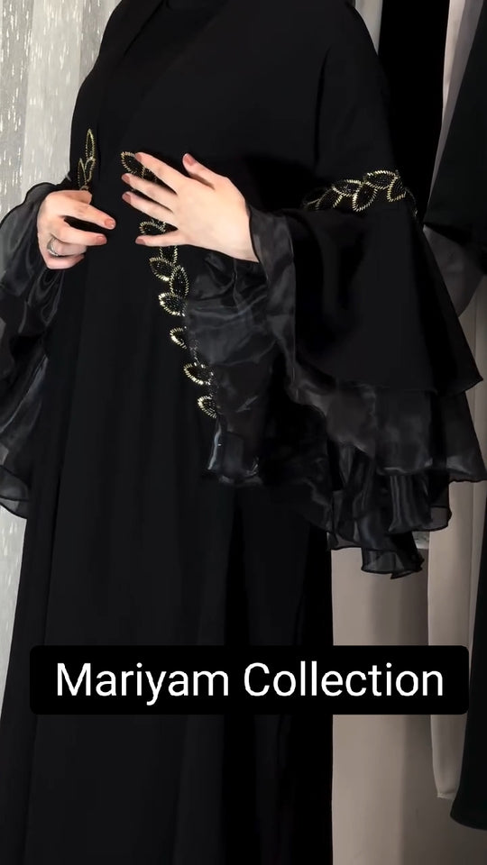party wear abaya with modern sleeve style