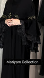 party wear abaya with modern sleeve style