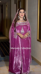 Handmade Wedding Gown Designer Kaftan Crystal Velvet Takchita