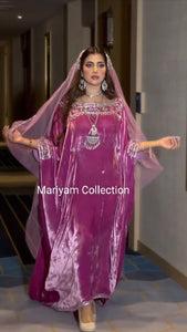 Handmade Wedding Gown Designer Kaftan Crystal Velvet Takchita