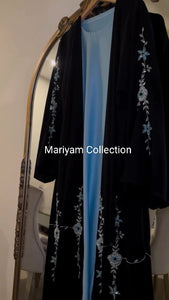 two pis abaya with hand embroidery wedding wear