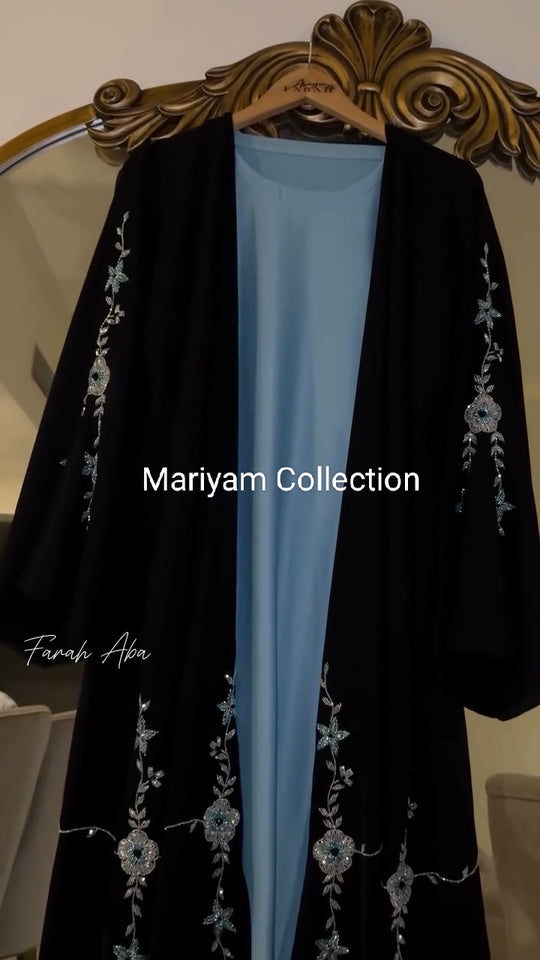 two pis abaya with hand embroidery wedding wear