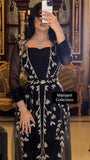 Elegant Kaftan with silver Embroidery–Moroccan Traditional Dress for Special Occasions