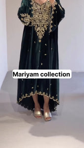 Designer Kaftan Bridal Gown in Royal Blue Velvet