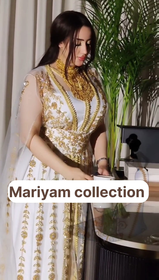 Crystal Stuudded Kaftan Hand Embroidered Takchita
