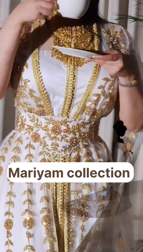 Crystal Stuudded Kaftan Hand Embroidered Takchita