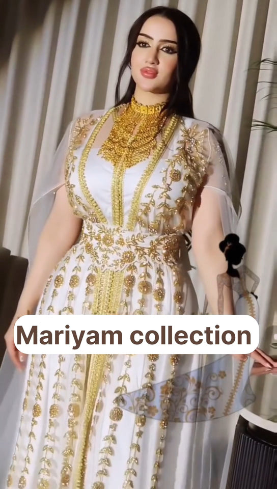 Crystal Stuudded Kaftan Hand Embroidered Takchita