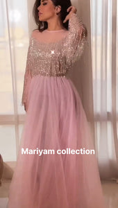 Designer party wear dress with silver embroidery