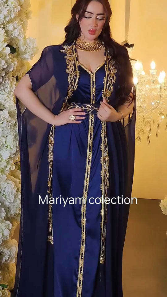 Moroccan Embroidered luxurious Caftan Dubai Gown